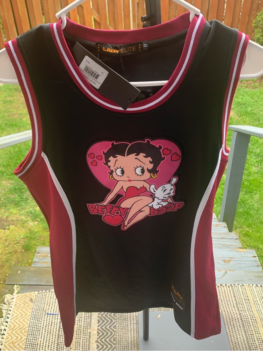 Betty Boop Black & Burgundy Graphic Tank Top Dress! Medium! - Picture 4 of 8